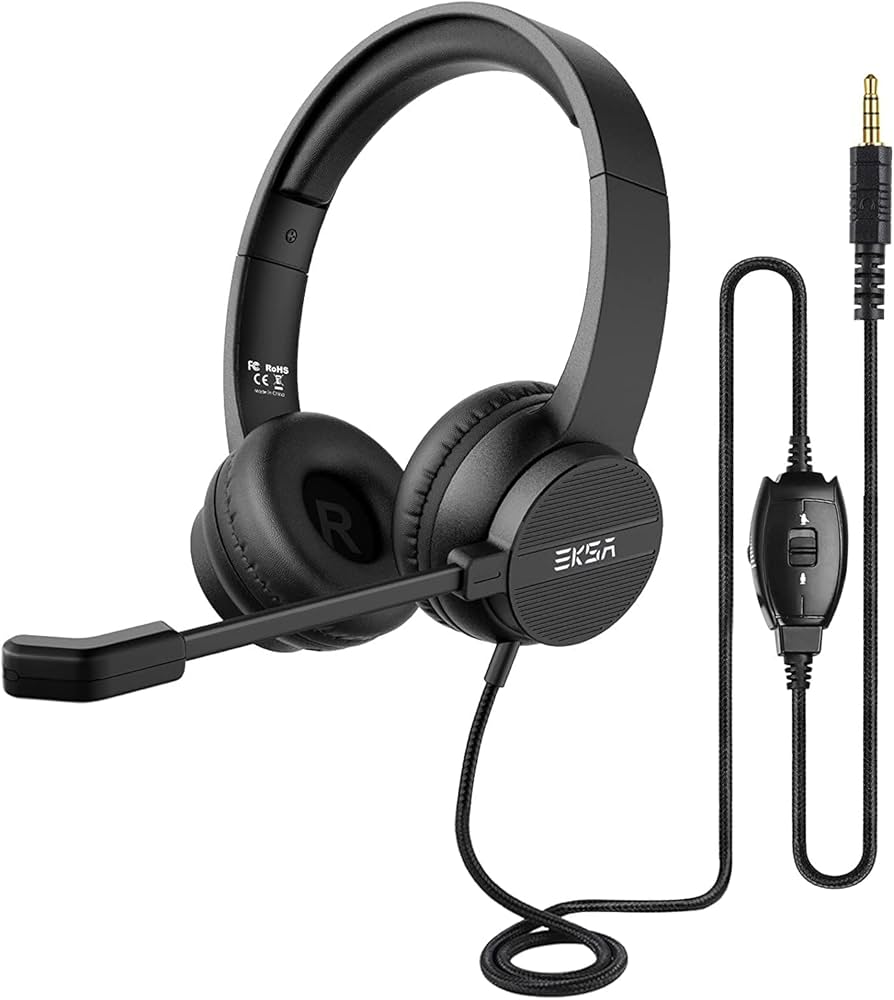 Amazon.co.jp: 【EKSA H12】 ヘッドセット 有線 AI ノイズキャンセ